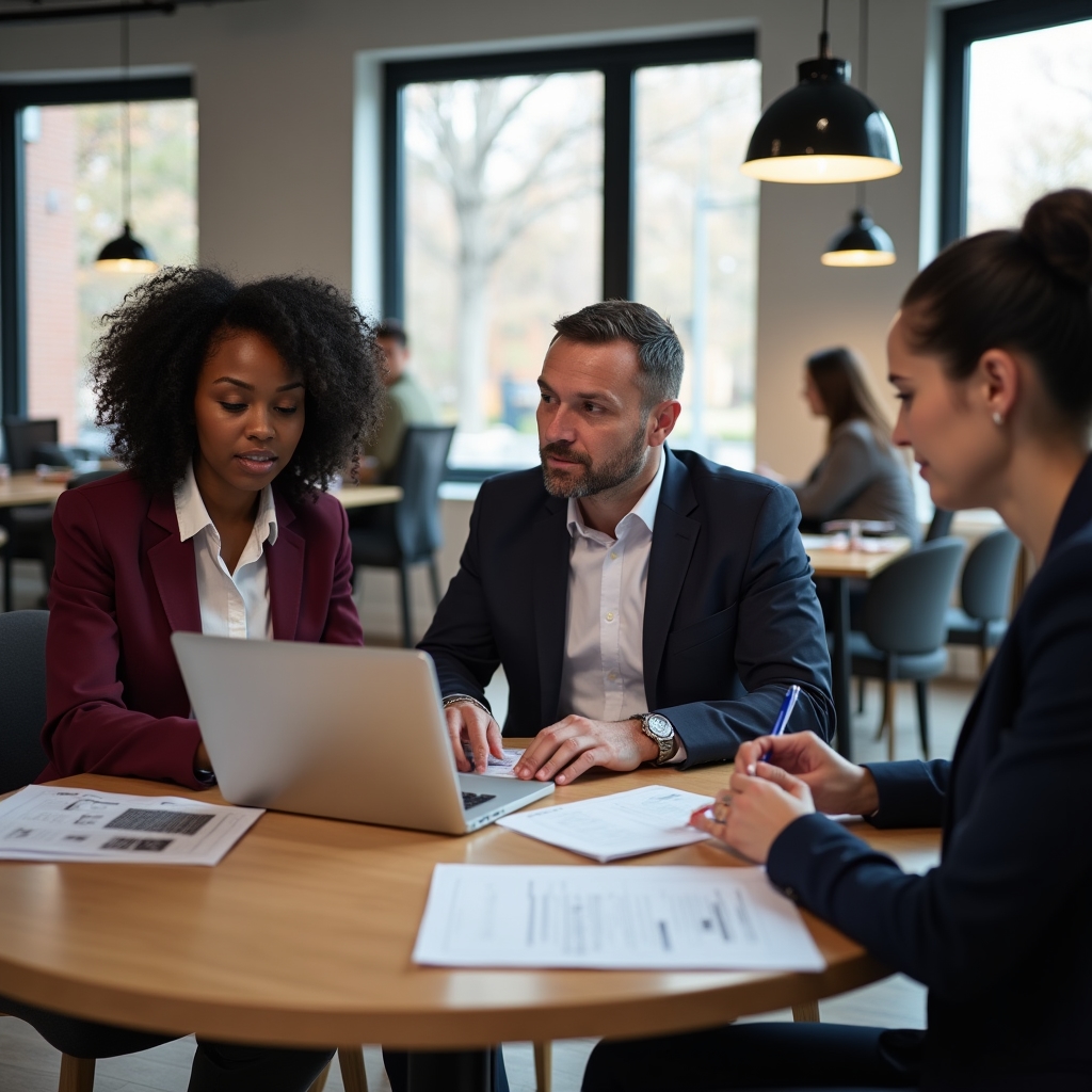Marketing professionals in discussion